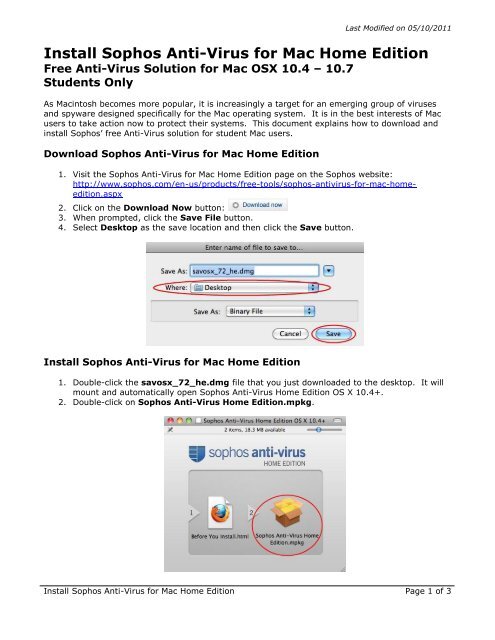 sophos antivirus for mac home edition lion
